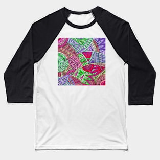 Rainbow Abstract Geo 1 Baseball T-Shirt